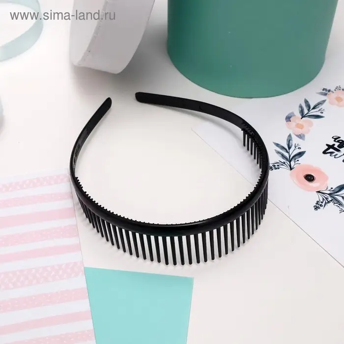 Ободок для волос «Гребень», 2.5 см, чёрный Ободок для волос «Гребень», 2.5 см, чёрный