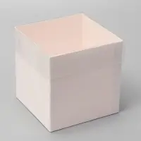Коробка для цветов с PVC крышкой, 12×12×12 см, белая