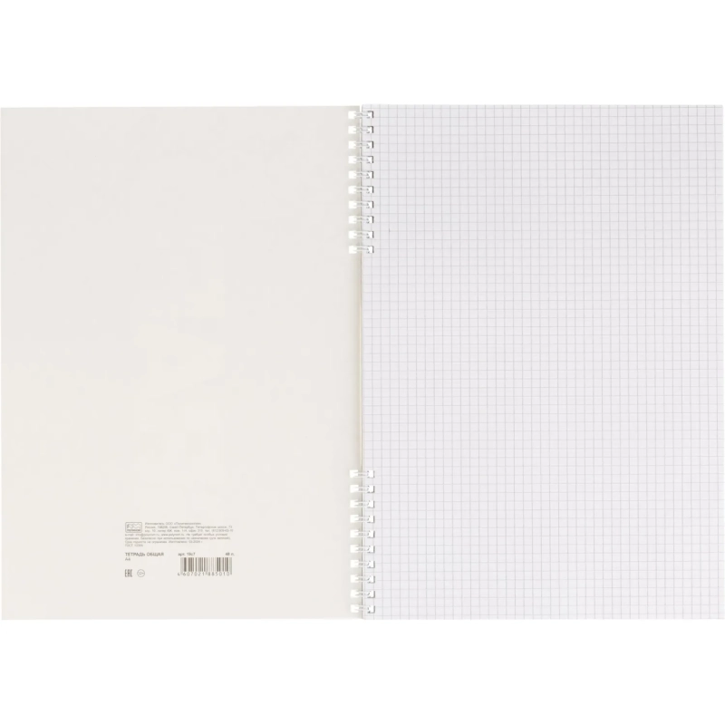 Тетрадь общая 48л,клет,А4,спир,обл.карт,Графо