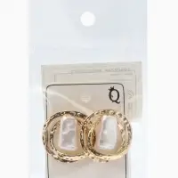 Серьги с жемчугом &laquo;Бусина&raquo;, двойной круг, цвет золото