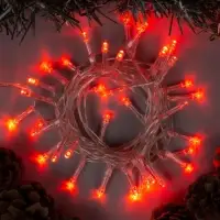Гирлянда &laquo;Нить&raquo; 4 м, IP20, прозрачная нить, 40 LED, 2 режима, батарейки AAх3 (нет в комплекте), свечение красное