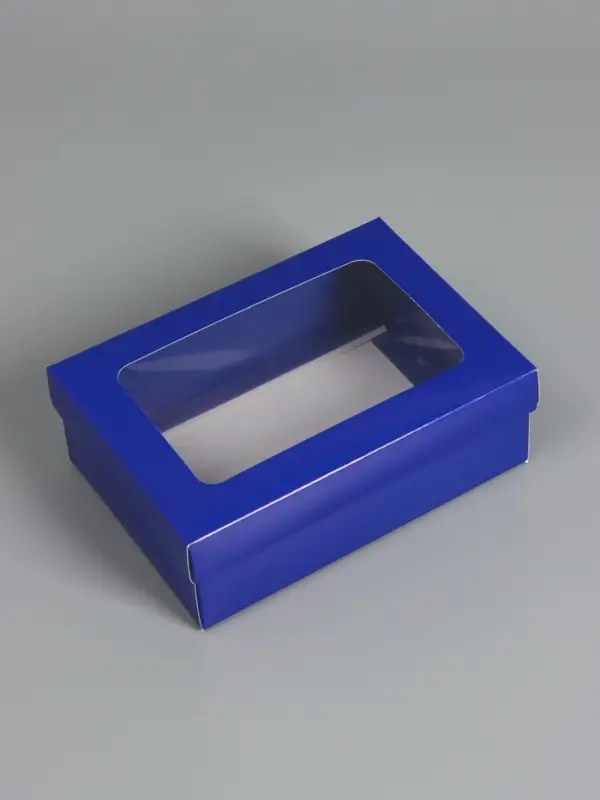 Коробка складная «Синяя», с окном 21 х 15 х 7 см Коробка складная «Синяя», с окном 21 х 15 х 7 см