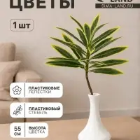 Цветы искусственные &laquo;Пальма домашняя люкс полоска&raquo;, h=55 см, светло-зелёные