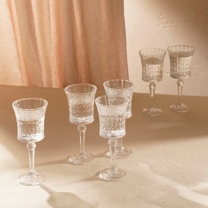 Набор бокалов для вина стеклянный SL Home «Винтаж», 280 мл, 9×21 см, цвет прозрачный Набор бокалов для вина стеклянный SL Home «Винтаж», 280 мл, 9×21 см, цвет прозрачный