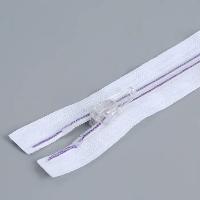 Молния «Спираль», №5, разъёмная, замок автомат, 40 см, белая, сиреневая Молния «Спираль», №5, разъёмная, замок автомат, 40 см, белая, сиреневая