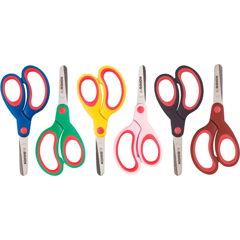 Ножницы детские Kores Softgrip 13 см с пласт. прорезин. ассимитр. ручками