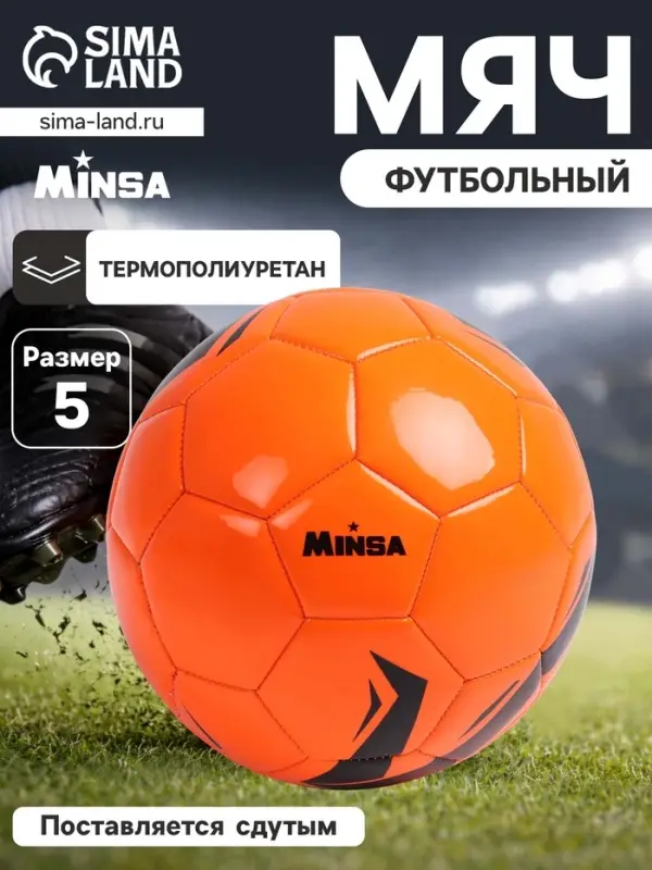 Футбольный мяч MINSA, машинная сшивка, 32 панели, р. 5, TPU