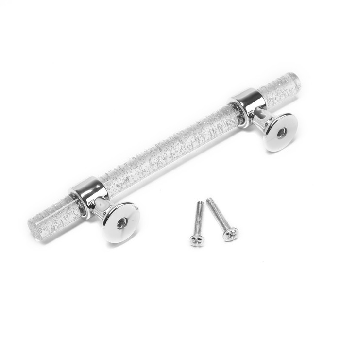 Ручка скоба CAPPIO PK106, м/о 96 мм, D=12 мм, пластик, цвет прозрачный/хром Ручка скоба CAPPIO PK106, м/о 96 мм, D=12 мм, пластик, цвет прозрачный/хром