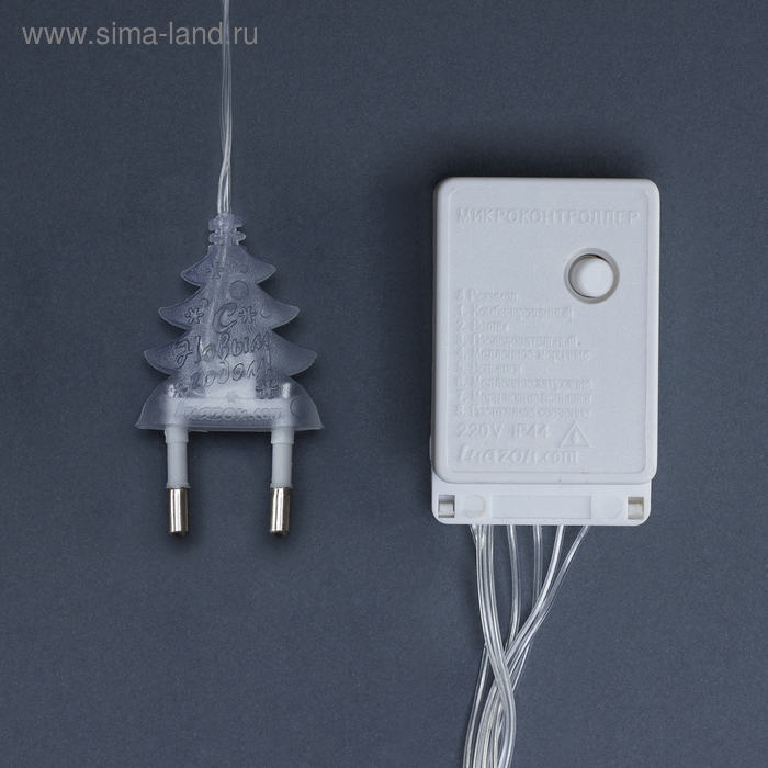 Гирлянда «Бахрома» 2.4 × 0.9 м с насадками «Звёзды», IP20, прозрачная нить, 138 LED, свечение тёплое белое, 8 режимов, 220 В Гирлянда «Бахрома» 2.4 × 0.9 м с насадками «Звёзды», IP20, прозрачная нить, 138 LED, свечение тёплое белое, 8 режимов, 220 В