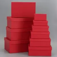 Набор коробок 10 в 1 "Красный" 30 х19 х 12 - 12 х 6,5 х 4 см Набор коробок 10 в 1 "Красный" 30 х19 х 12 - 12 х 6,5 х 4 см