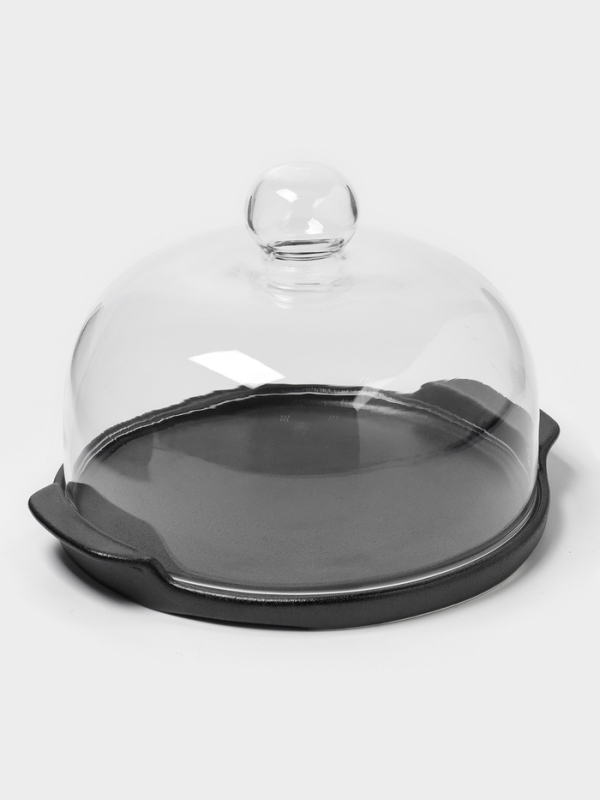 Блюдо фарфоровое с крышкой-клош для десертов "Галактика" 24,2х22х16 см