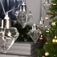 Гирлянда &laquo;Нить&raquo; 3 м с насадками &laquo;Лампочки кристалл&raquo;, IP20, прозрачная нить, 80 LED, свечение мульти, 8 режимов, 220 В