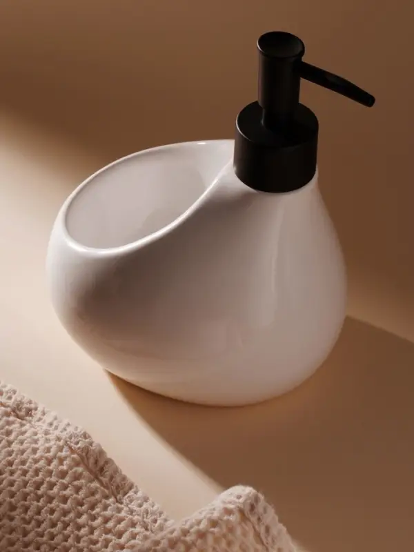 Дозатор для мыла SL Home Drop, с подставкой для губки, 450 мл, белый