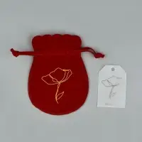 Мешочек подарочный замшевый &laquo;Цветок&raquo;, красный, тиснение, 9&times;12 см &plusmn; 1.5 см