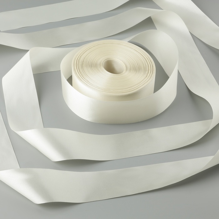 Лента атласная, 50 мм × 100 ± 5 м, цвет айвори Лента атласная, 50 мм × 100 ± 5 м, цвет айвори