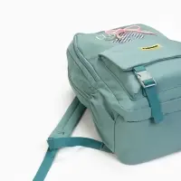 Рюкзак школьный на молнии, с карманами, с принтом, размер 30&times;13&times;44 см, зелёный