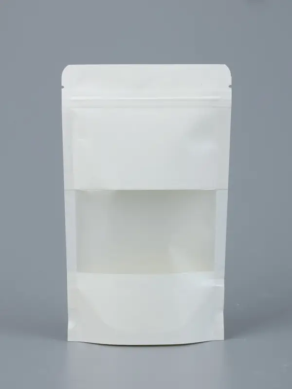 Пакет Zip-lock Крафт, белый, с прямоугольным окном, 12&times;20 см