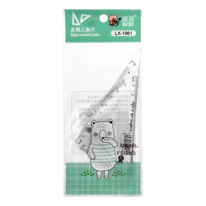 Набор треугольников, 2 штуки, 10 см Набор треугольников, 2 штуки, 10 см "Животные", прозрачный, пластик, в пакете