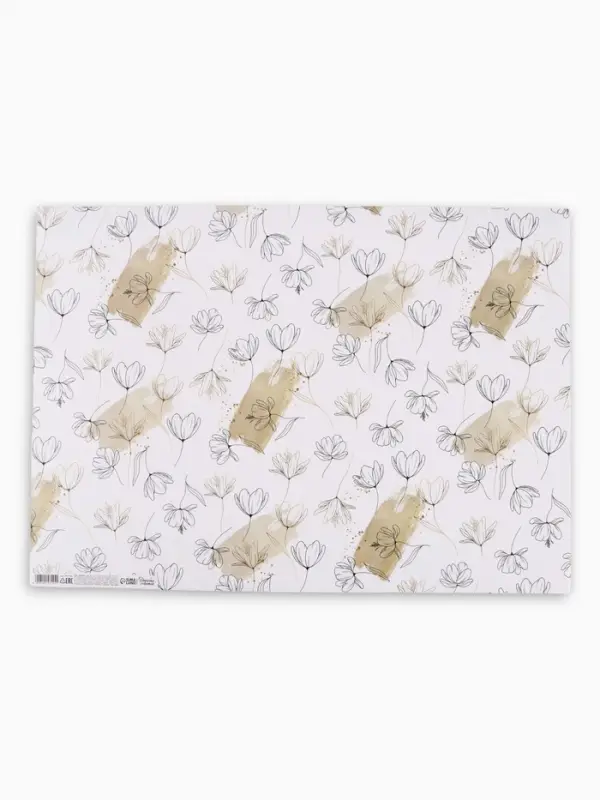 Бумага упаковочная &laquo;Цветочный нюд&raquo;, глянец, 70&times;50 см