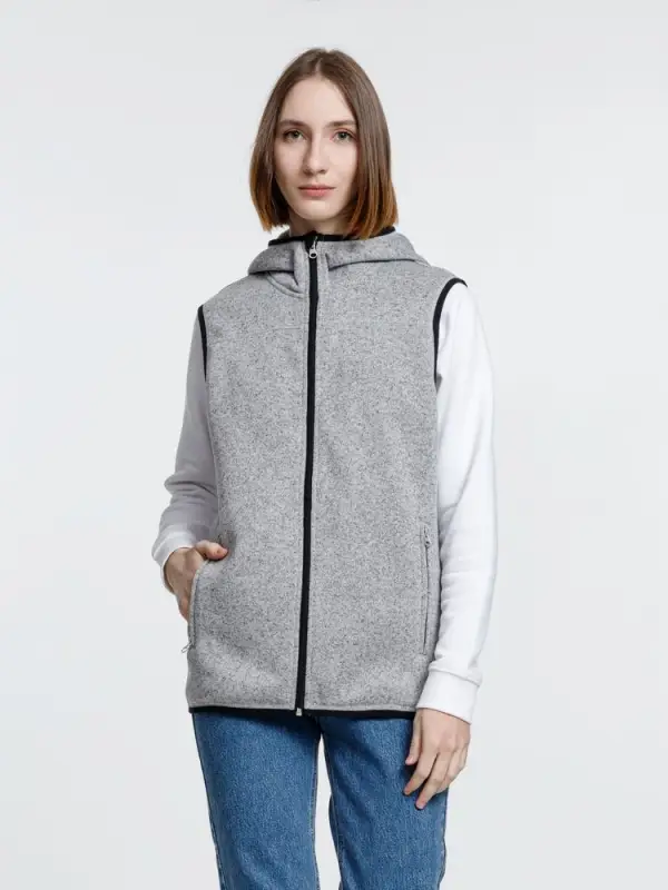 Жилет с капюшоном унисекс Gotland, серый, размер S Жилет с капюшоном унисекс Gotland, серый, размер S