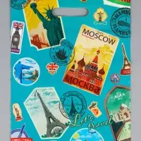 Пакет &laquo;Путешествие&raquo;, полиэтиленовый с вырубной ручкой 30&times;40 см, 60 мкм