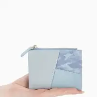 Кошелёк женский на кнопке, 11.5&times;2&times;9 см, комбинированный, голубой