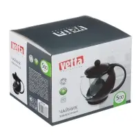 VETTA Чайник заварочный 500мл, ситечко из нержавеющей стали, стекло, полипропилен