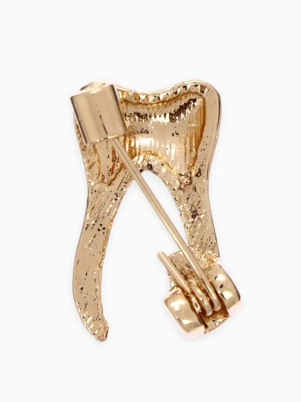 Брошь &laquo;Зуб&raquo;, цвет золото