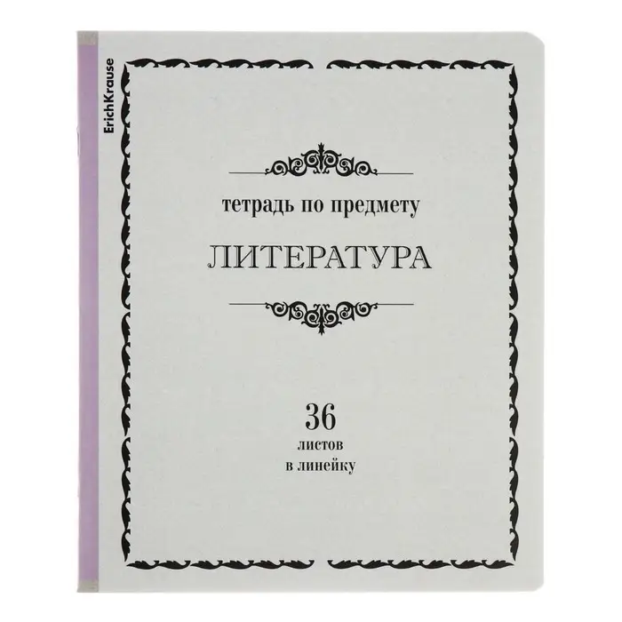 Тетрадь предметная ЛИТЕРАТУРА, 36 листов в линейку, ErichKrause &laquo;Академкнига&raquo;, обложка мелованный картон, блок офсет 100% белизна, инфо-блок