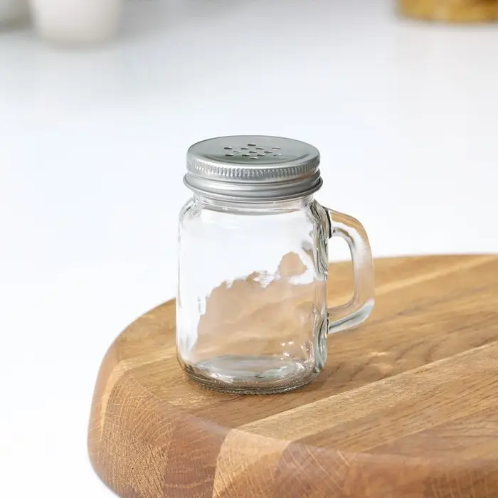 Солонка стеклянная «Банка», 100 мл, 7×5,5×8,5 см, рисунок МИКС Солонка стеклянная «Банка», 100 мл, 7×5,5×8,5 см, рисунок МИКС