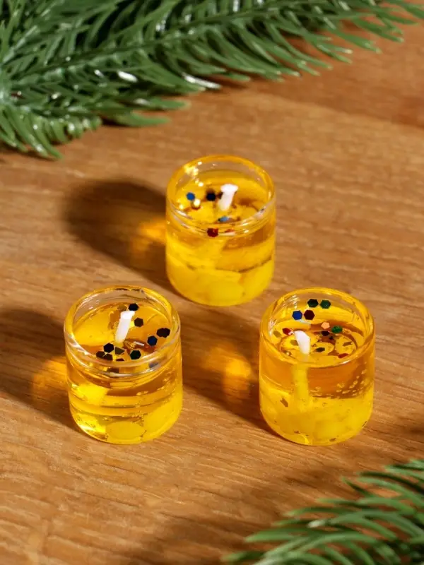 Набор гелевых свечей «Конь. Всё сбудется», 3 шт, золотые, 2,5 х2,5 х 2,5 см Набор гелевых свечей «Конь. Всё сбудется», 3 шт, золотые, 2,5 х2,5 х 2,5 см