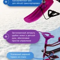 Снегокат &laquo;Тимка Спорт 1+&raquo; Slalom, розовый, фиолетовый, ТС1+/SL