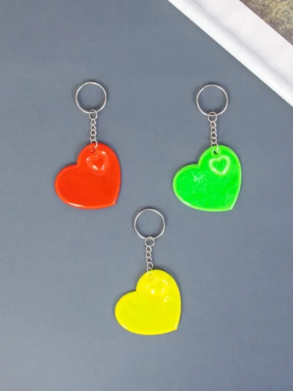 Светоотражающий брелок для ключей на кольце &laquo;Сердечко&raquo;, пластик, 5.5&times;5.5 см, МИКС