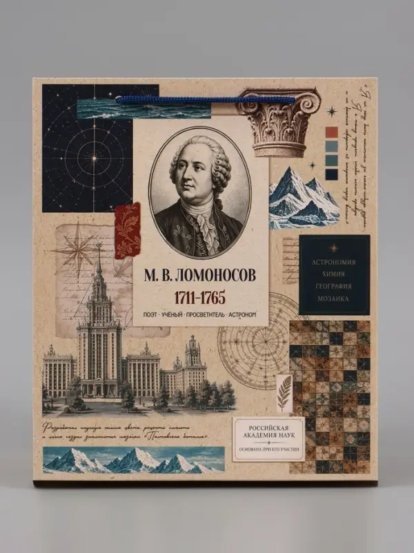 Пакет подарочный &laquo;Ломоносов&raquo;, 23&times;27&times;11.5 см
