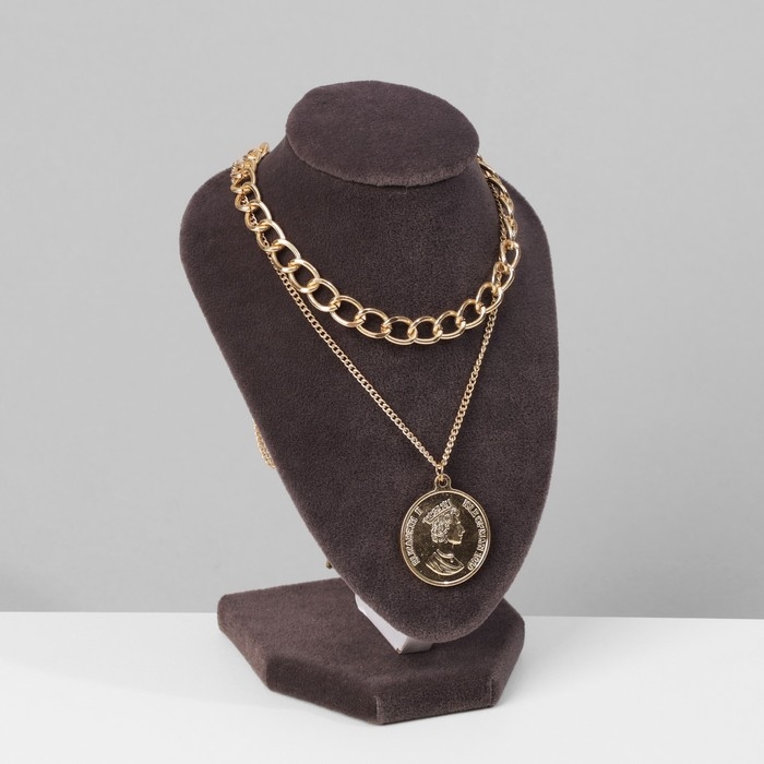 Бюст для украшений, 10×7,5×15 см, h=15 см, флок, цвет серый графит Бюст для украшений, 10×7,5×15 см, h=15 см, флок, цвет серый графит