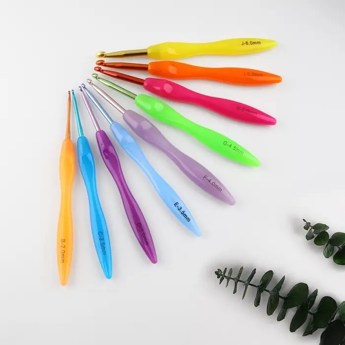 Набор крючков для вязания, d = 2-6 мм, 17 см, 9 шт., цвет разноцветный