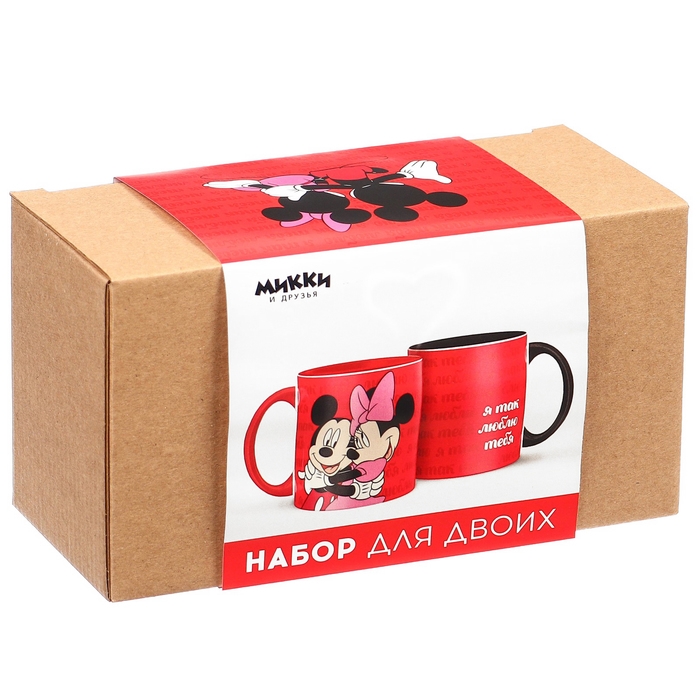 Набор парных кружек, 320 мл Набор парных кружек, 320 мл "Я так люблю тебя", Микки и друзья