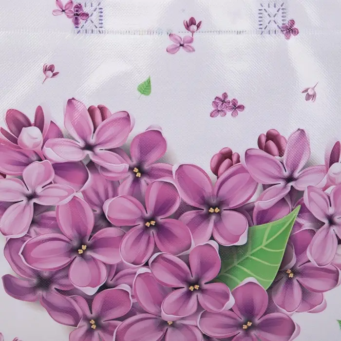 Сумка хозяйственная &laquo;Сирень&raquo;, без застёжки, 32&times;12&times;36 см, белая