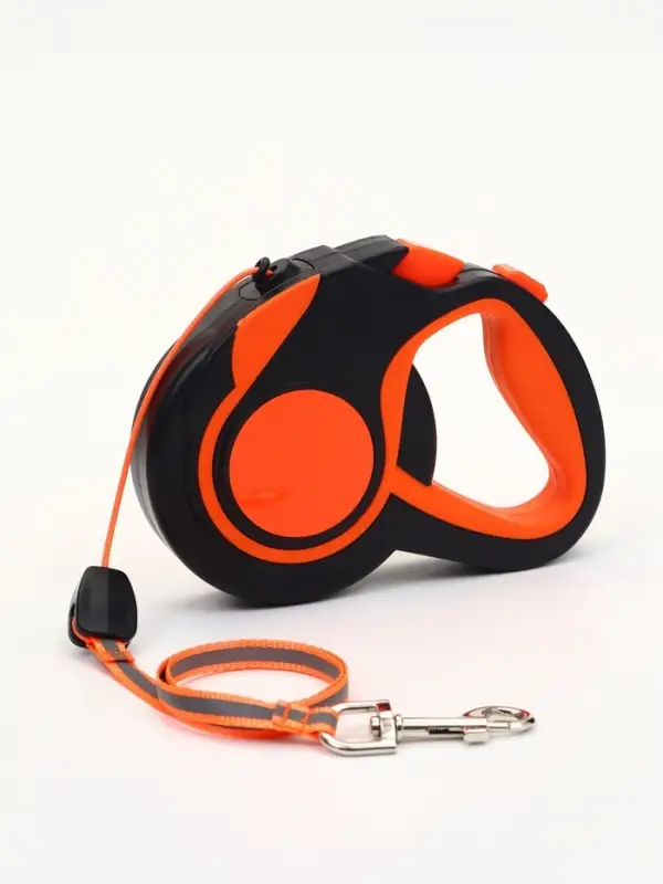 Рулетка &laquo;Пижон&raquo;, 8 м, до 40 кг, трос, светоотражающая, прорезиненная ручка, оранжевая