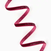 Лента бархатная, с серебряным люрексом, 6 мм, 18&plusmn;1 м, бордовая №46