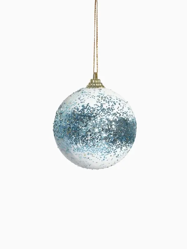 Ёлочные игрушки &laquo;Ксавье&raquo; ассорти, шары новогодние, d=8 см, набор 6 шт., бело-синий