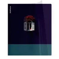 Тетрадь 48 листов в клетку ErichKrause CoverPrо fizzy, Floral Window, с пластиковой обложкой, на скобе