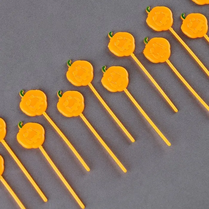 Шпажки для канапе «Тыква», в наборе 12 шт., жёлтая Шпажки для канапе «Тыква», в наборе 12 шт., жёлтая