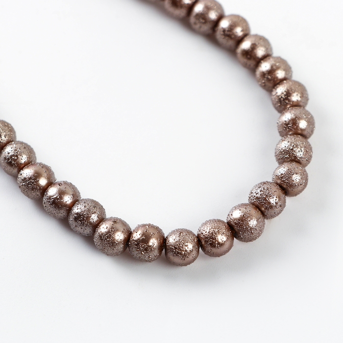 Бусины из стекла, набор 140 шт., размер 1 шт. 6 — мм, цвет коричневый