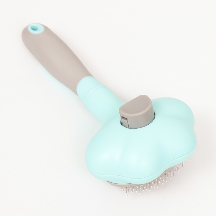 Пуходёрка пластиковая с функцией самоочистки, 9 х 18,5 см, бирюзовая Пуходёрка пластиковая с функцией самоочистки, 9 х 18,5 см, бирюзовая