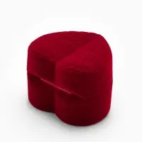 Футляр под серьги, кольцо &laquo;Сердце&raquo;, бархатный, 5.2&times;4.6 см, бордовый