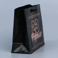 Пакет подарочный ламинированный, упаковка, «С 23 февраля», S 12 х 15 х 5.5 см
