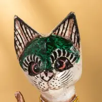 Сувенир «Кошка в ошейнике», 10×4×30 см, дерево, МИКС