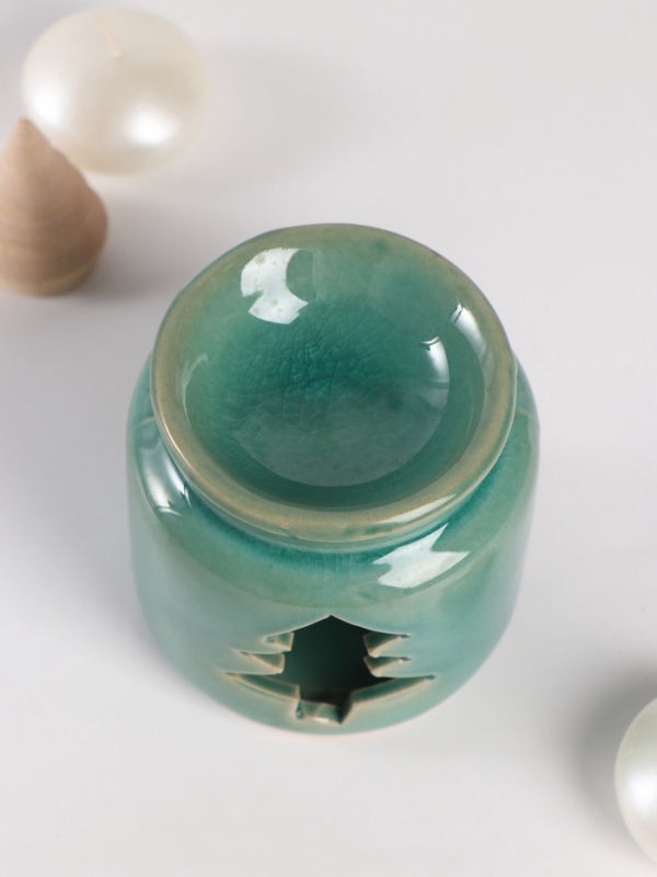 Набор: аромалампа для эфирных масел, мелтсы из воска ароматические «Ёлочка», зелёная, 7.5×7.5×8 см Набор: аромалампа для эфирных масел, мелтсы из воска ароматические «Ёлочка», зелёная, 7.5×7.5×8 см