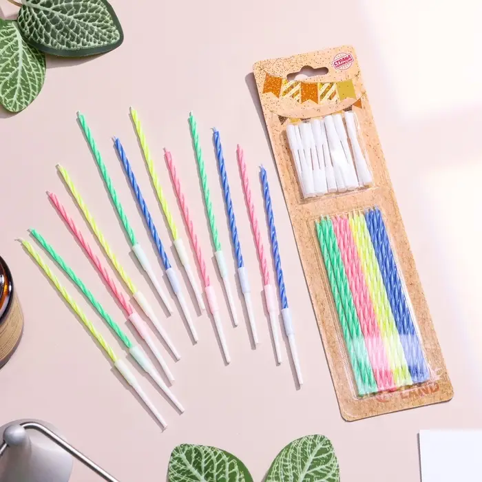 Свечи для торта коктейльные с подставками, 12 см, 12 шт. Свечи для торта коктейльные с подставками, 12 см, 12 шт.